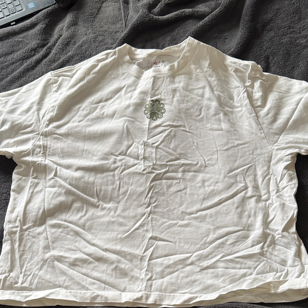 Jordan White Tee with Green Graphic